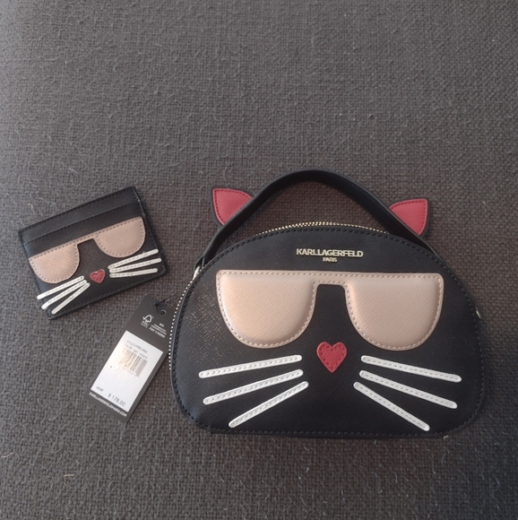 New Karl Langerfield Maybelle cat tote purse Rare